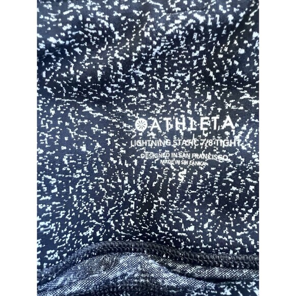 Athleta Leggings Size Small 7/8 Tight Black Lightning Static Workout Running - Picture 5 of 6